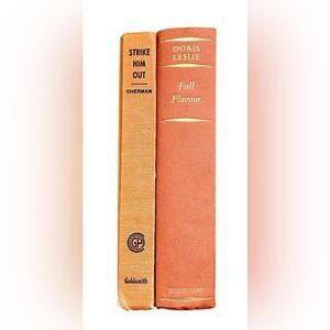 Vintage Books Set of 2 in Orange for Styling and Decor